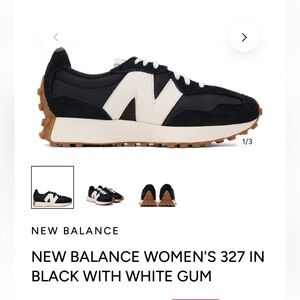 New Balance Women's 327 in Black, White and Gum